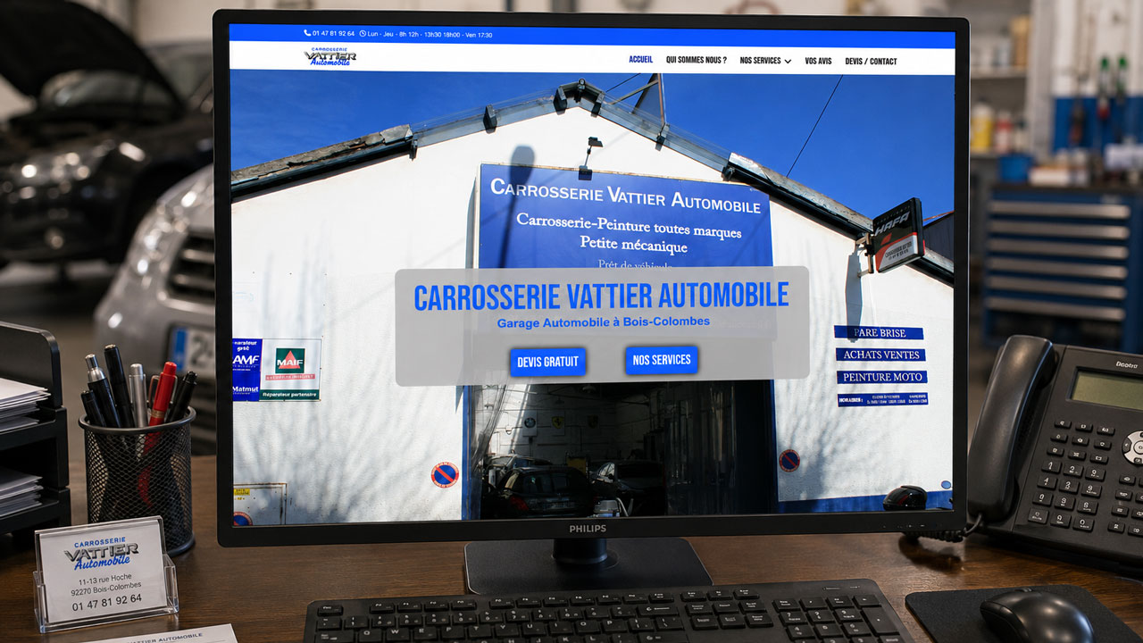 site internet Carrosserie Vattier Automobile